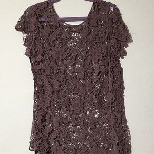 Dusty purple/mauve lace top